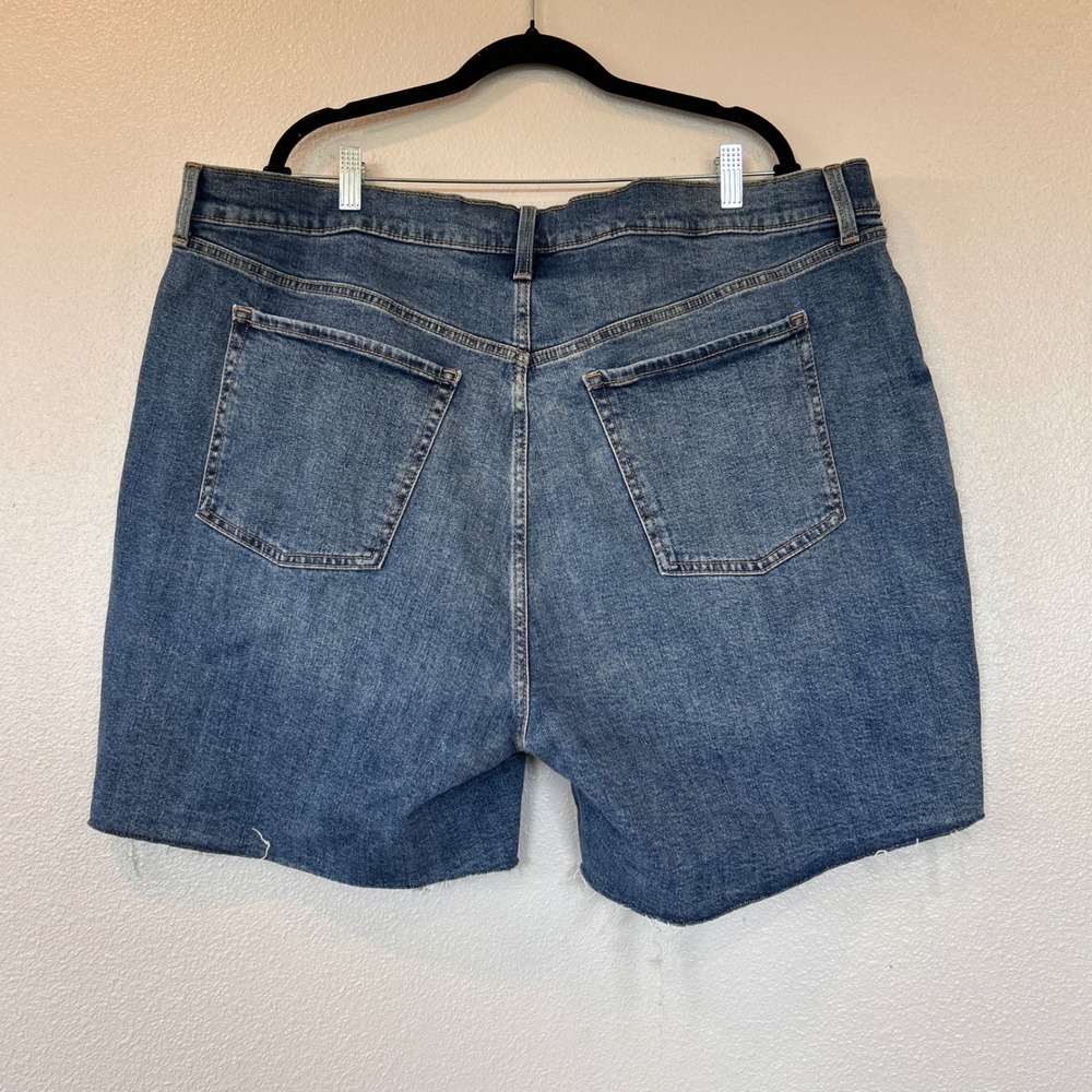 Old Navy Sky-Hi Straight Extra High Rise Button Fly Cut Off Denim Shorts 24 Blue - Picture 7 of 10